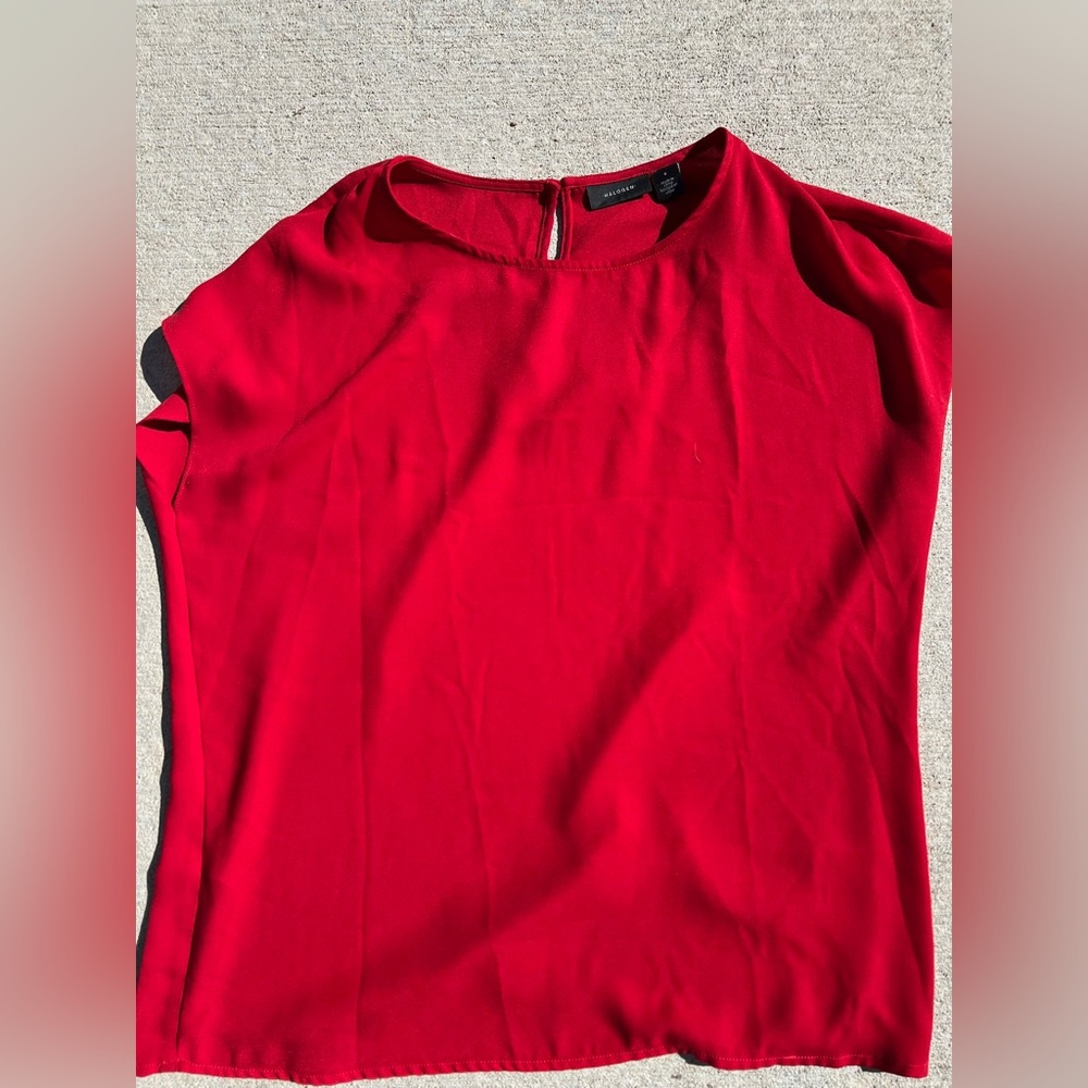 Red Halogen short-sleeve blouse, size S